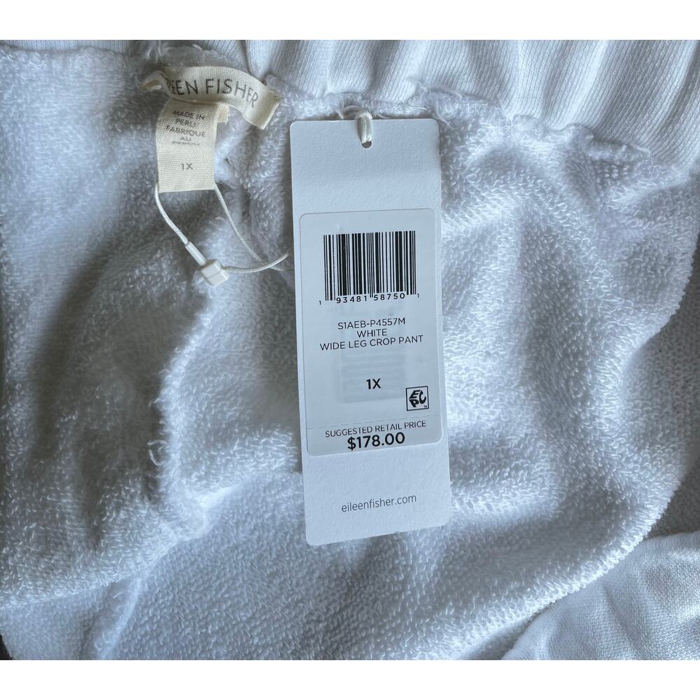 NEW NWT Eileen Fisher Organic Cotton Wide Leg Crop Pant White Size 1X - Picture 4 of 6